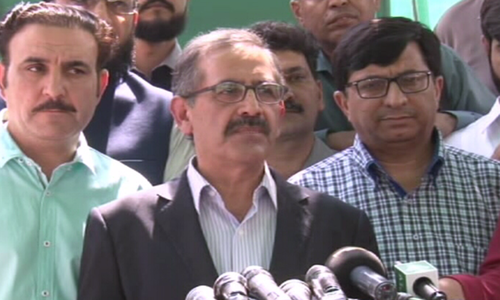 Additional Secretary ECP Akhtar Nazeer speaks to the media on Saturday. — DawnNewsTV