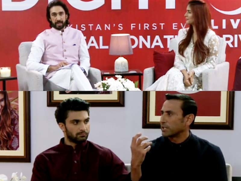 Top: Ali Rehman Khan and Momina Mustehsan, Bottom: Ahad Raza Mir and Younis Khan