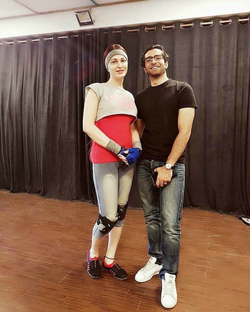 Rimal and Sheheryar during rehearsals