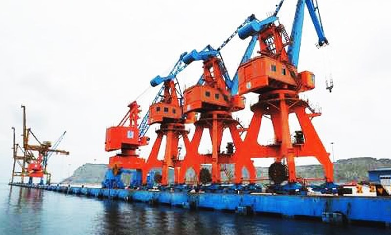 GWADAR: A view of cranes at the port.