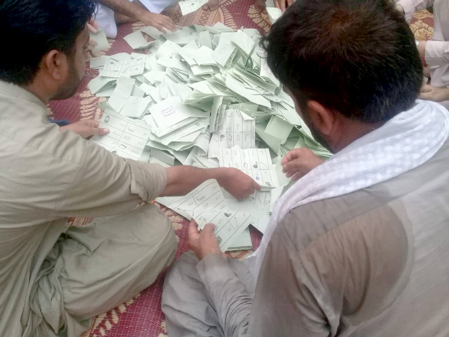 Counting of votes in Peshawar. Courtesy Sirajuddin