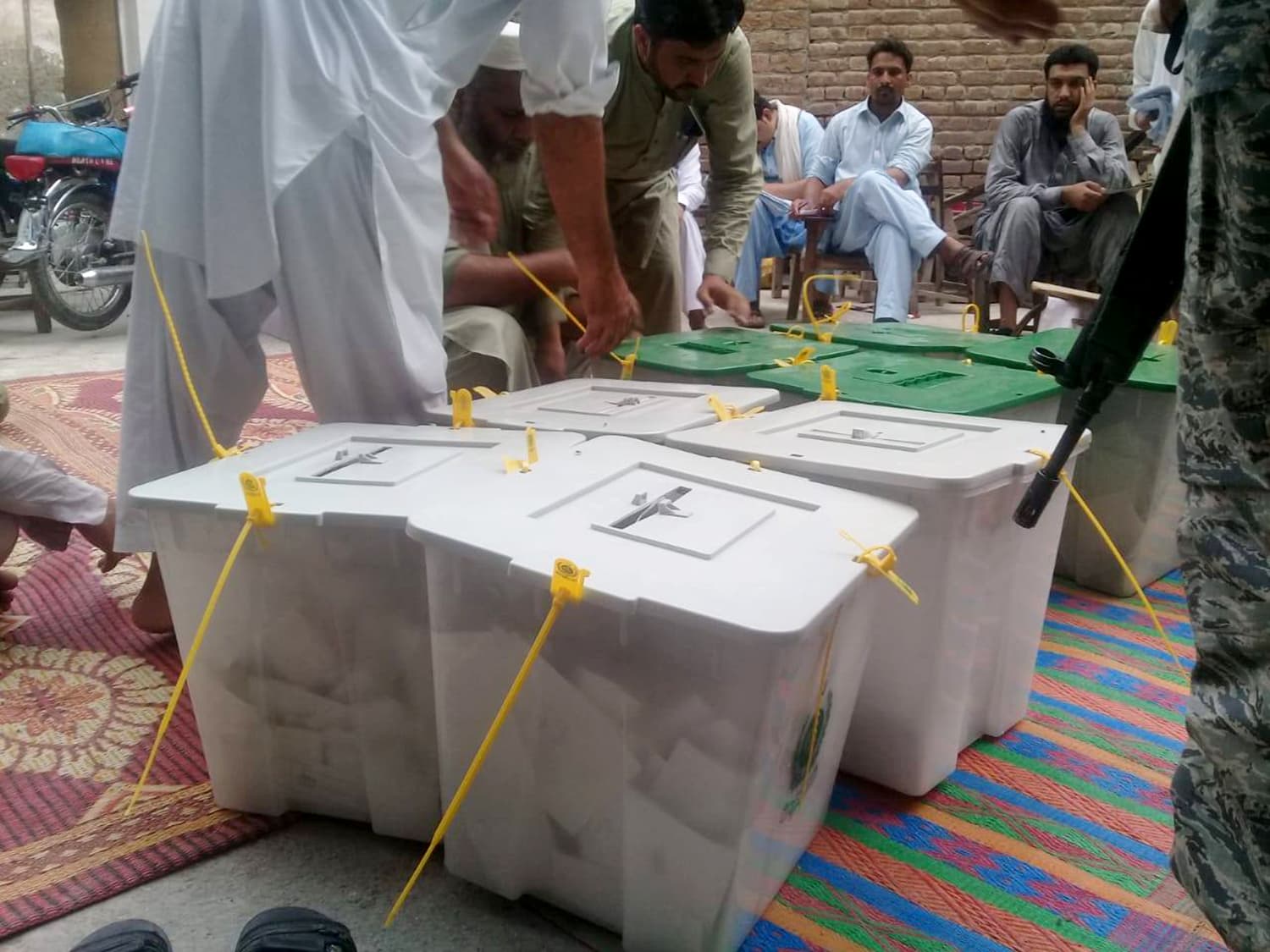 Ballot boxes in Peshawar. Courtesy Sirajuddin