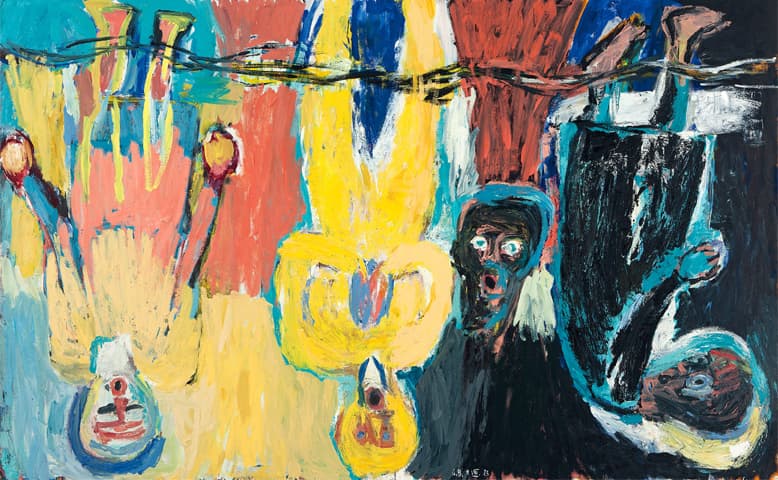 Georg Baselitz’s ‘The Brucke Chorus (Der Bruckechor)’ from 1983. Copyright Georg Baselitz-Private Collection-Christie’s Images Limited