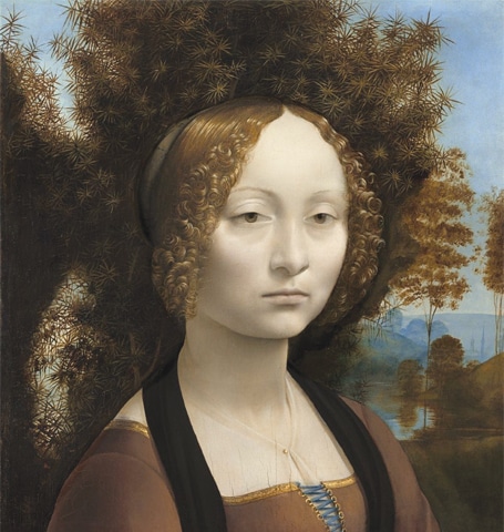 LEONARDO da Vinci&rsquo;s &lsquo;Ginevra de&rsquo; Benci. &mdash;The Washington Post
