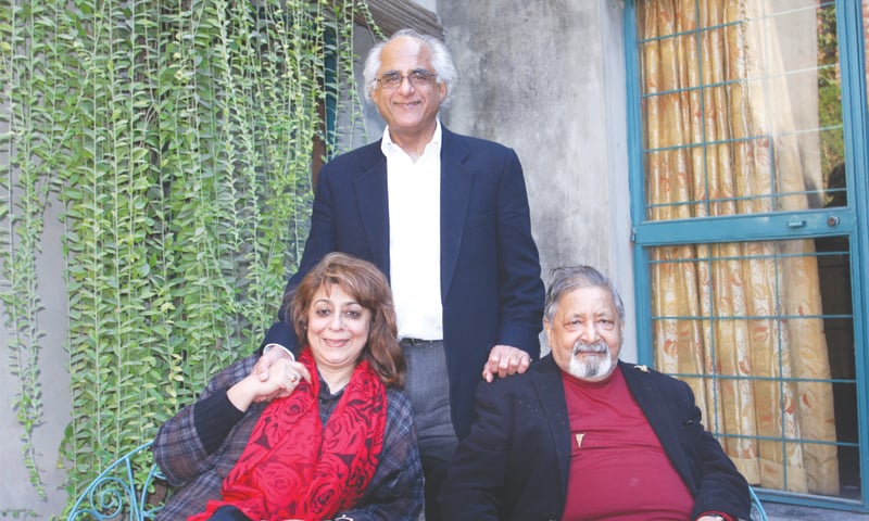 The writer with V.S. Naipaul (right) and his wife, Nadira (left)