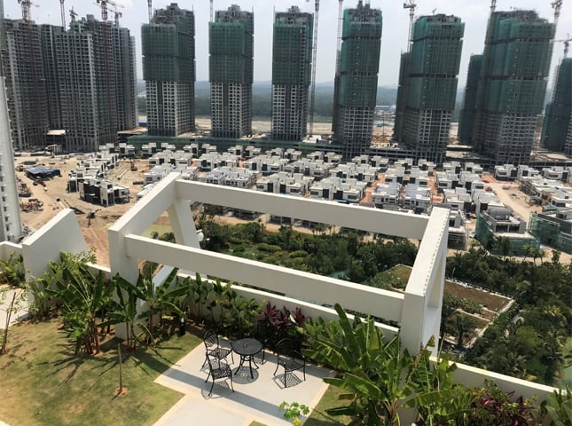 Residential buildings are seen at Forest City in Johor on August 20.—Reuters