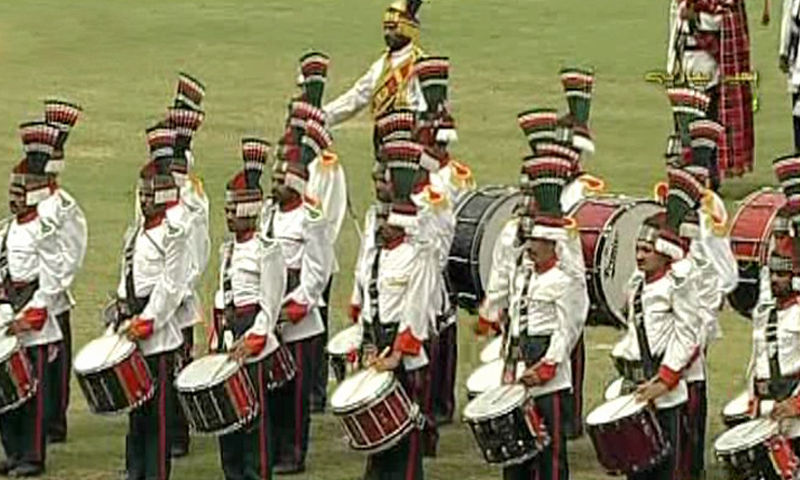 A band performs at a ceremony in Lahore. — DawnNewsTV