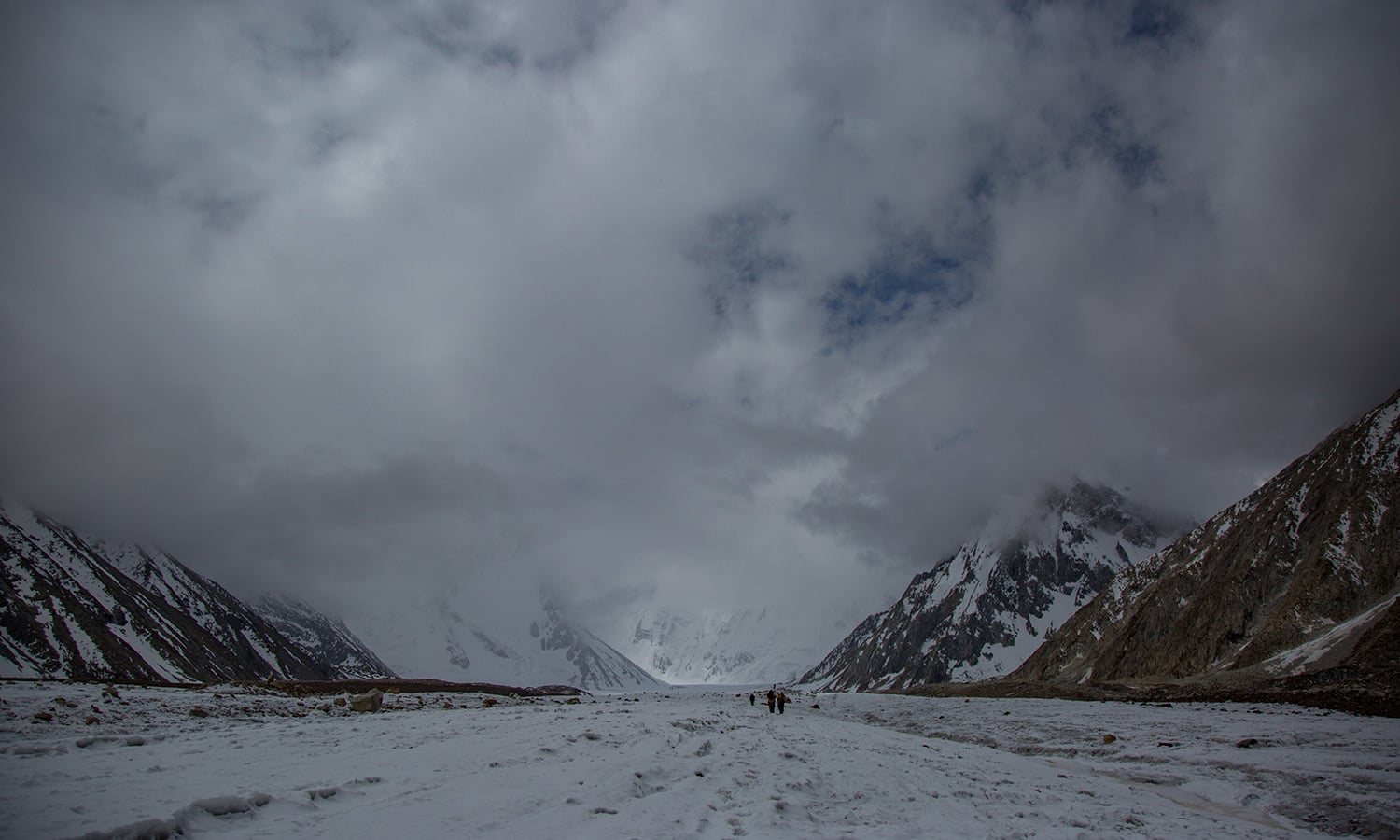 Trekking on the Vigne Glacier.