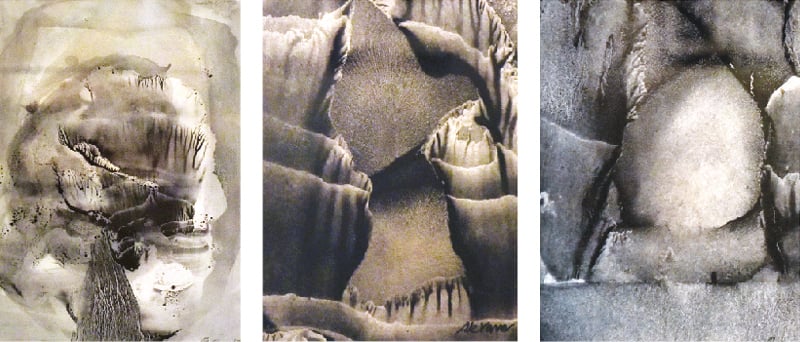 The artworks by Akram Dost Baloch on display at the exhibition.&mdash;Fahim Siddiqi / White Star