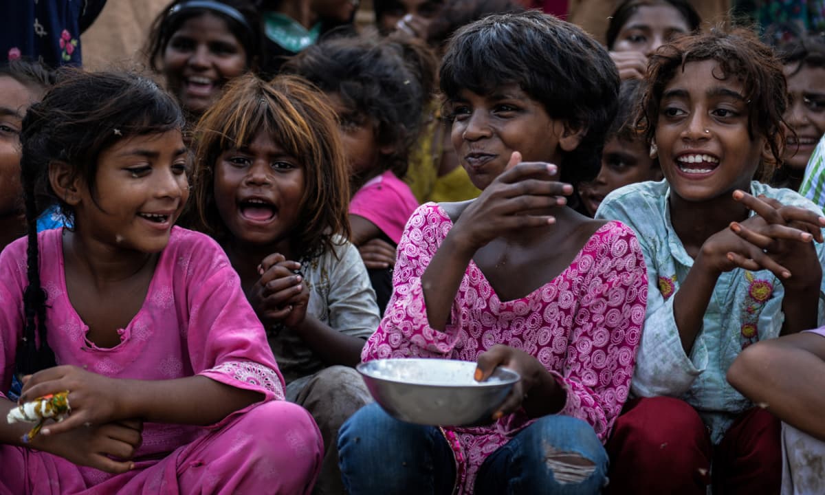 Children watching a performance