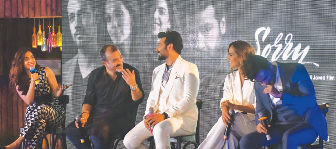 MEMBERS of the cast chit chat on the stage.&mdash;White Star