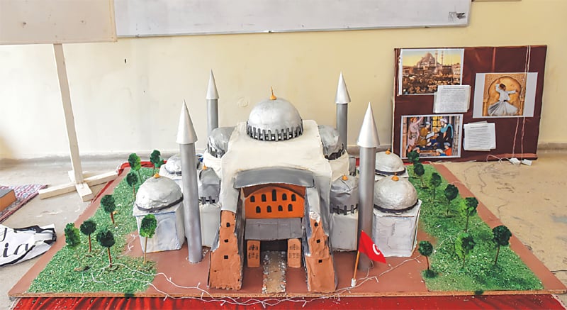 MODEL of Hagia Sophia displayed at Karachi University.&mdash;White Star