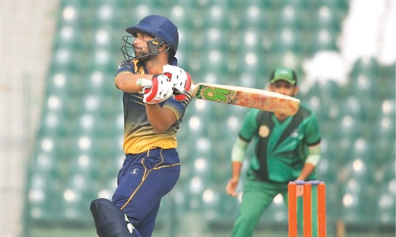 KRL opener Gulraiz Sadaf pulls during his innings of 34 in the Quaid-i-Azam One-day Cup
quarter-final against Multan at the Gaddafi Stadium on Monday.— Photo courtesy of PCB KRL opener Gulraiz Sadaf pulls during his innings of 34 in the Quaid-i-Azam One-day Cup
quarter-final against Multan at the Gaddafi Stadium on Monday.— Photo courtesy of PCB
