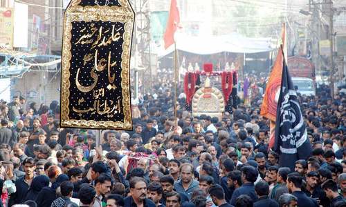 حیدرآباد میں چہلم امام حسین عقیدت و احترام سے منایا گیا &mdash;فوٹو : پی پی آئی