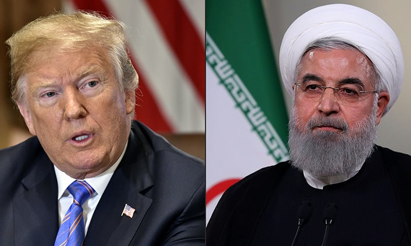 Combo photo of US President Donald Trump and Iran President Hassan Rouhani. —AFP