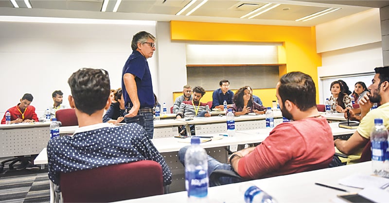 Ashwini Malik talks to a group of aspiring film-makers on the art of writing screenplays.&mdash;White Star