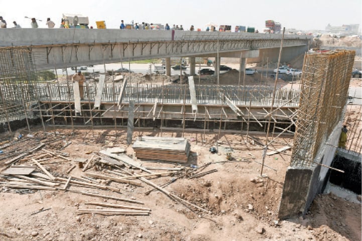 The under-construction Khana interchange. &mdash; File photo