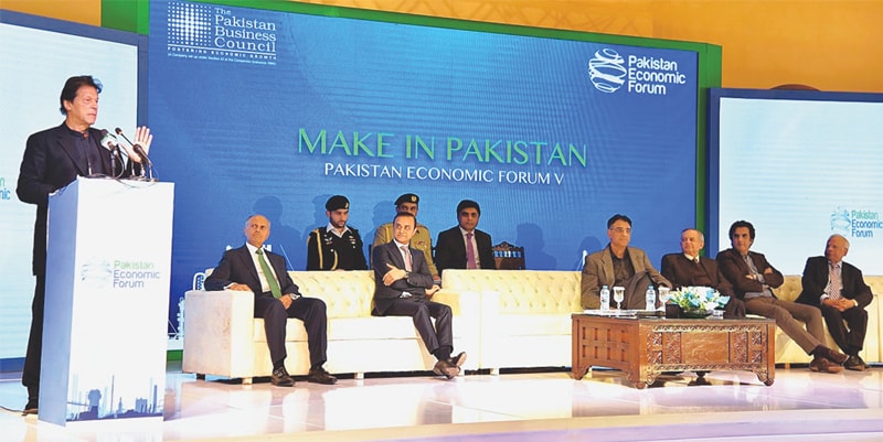 ISLAMABAD: Prime Minister Imran Khan speaking at the Pakistan Economic Forum organised by the Pakistan Business Council on Thursday.—APP ISLAMABAD: Prime Minister Imran Khan speaking at the Pakistan Economic Forum organised by the Pakistan Business Council on Thursday.—APP