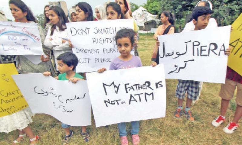A file photo of children protesting against exorbitant school fees. &mdash; Online
