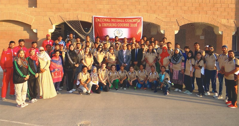 KARACHI: Participants of the national netball coaching and umpiring course pose for a group photo here on Friday.