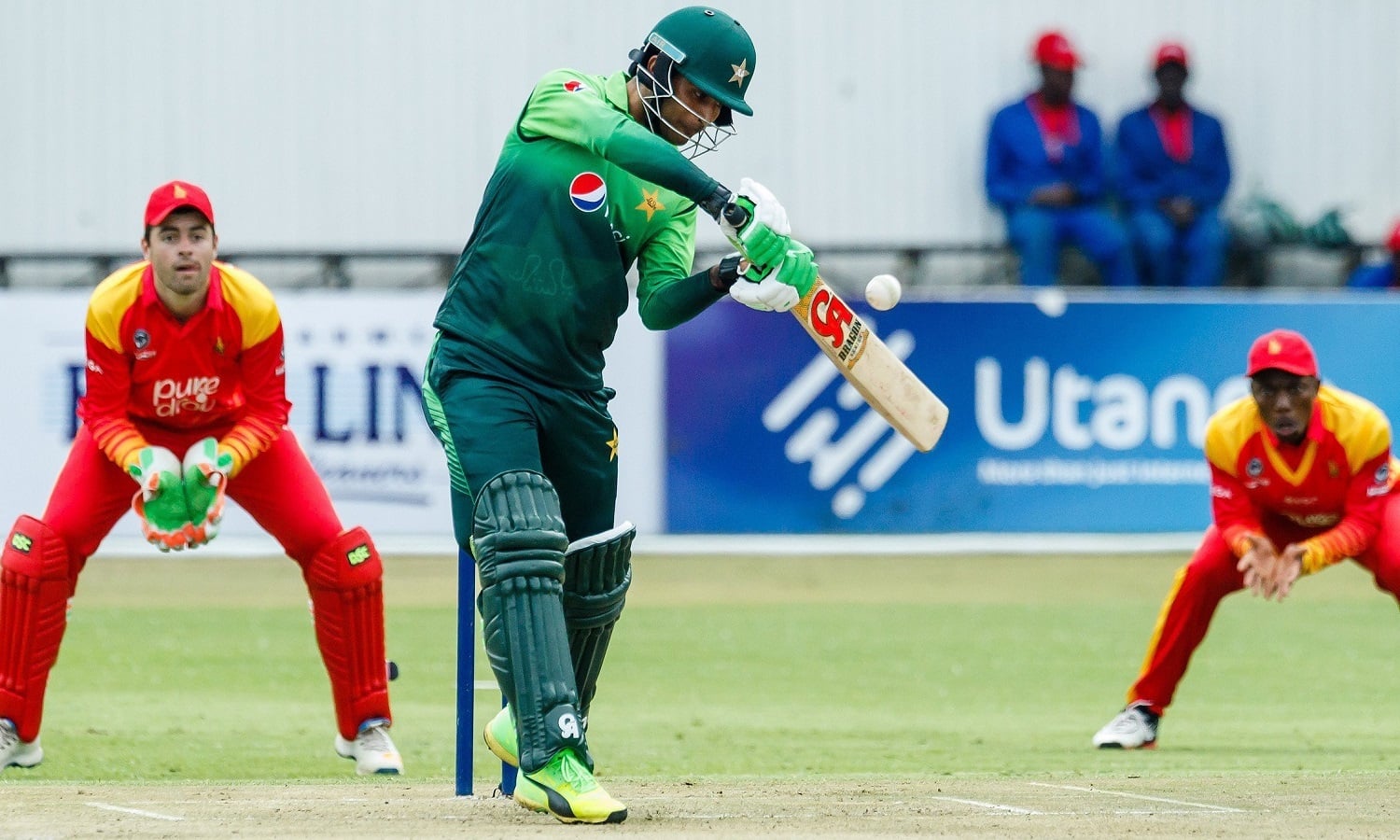 Fakhar Zaman in action against Zimbabwe. — AFP