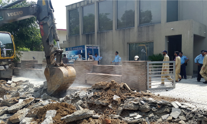 A massive anti-encroachment drive is currently under way in Karachi. &mdash; File