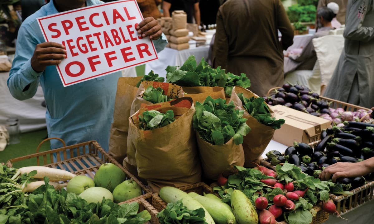 A stall at the Karachi Farmers Market