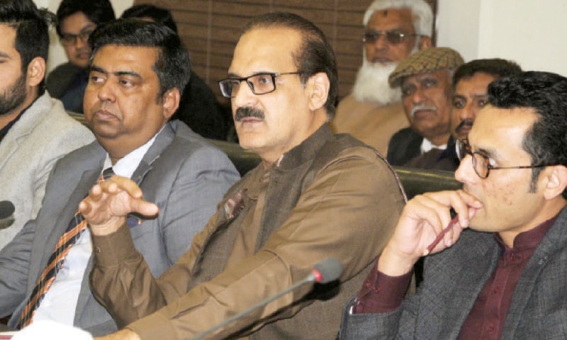 NHS Minister Aamer Mehmood Kiani speaks at the RCCI on Sunday. — Online NHS Minister Aamer Mehmood Kiani speaks at the RCCI on Sunday. — Online