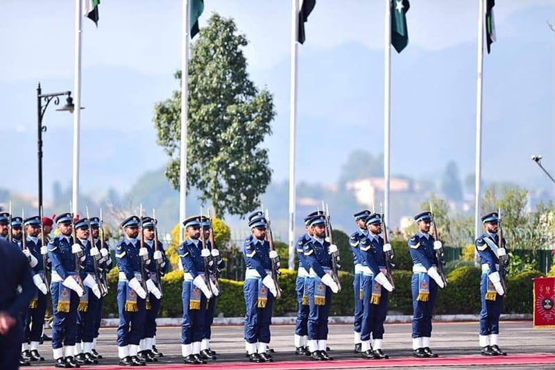 At PM House, a guard of honour was presented by a contingent of the armed forces to the visiting dignitary, who reviewed the parade. — Photo courtesy PTI official Twitter