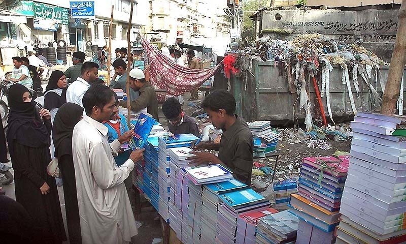 The vendors and merchants staged a protest on Tuesday against the impending anti-encroachment action at Urdu Bazaar as the KMC had on Jan 4 given them notices to vacate the government property before Jan 8 midnight. ─ APP/File