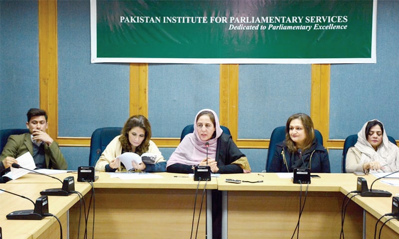 MNAs Andleeb Abbas, Sajida Zulfiqar and Ghazala Saifi and former FPCCI vice president Masooma Sibtain at a public-private dialogue on Gender Focused Economic Reforms on Wednesday.