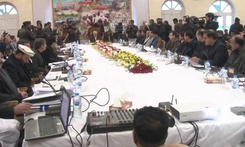 The KP cabinet holds its meeting in Landi Kotal. — DawnNewsTV