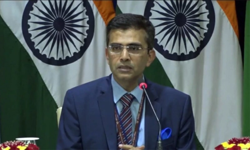 Spokesperson of India's Ministry of External Affairs Raveesh Kumar speaks to the media during a weekly briefing in New Delhi. — Photo courtesy India Today