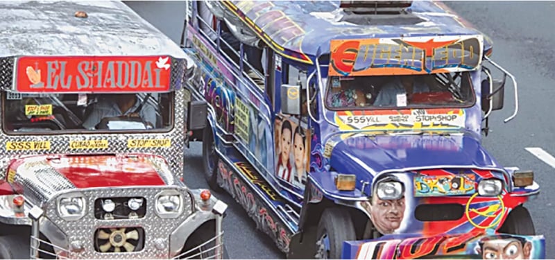 The iconic jeepneys are adorned with images of everything from Batman to babies | AFP