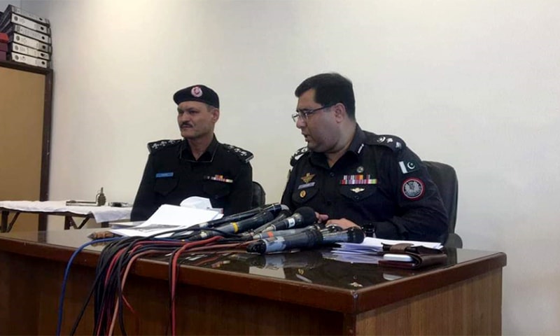 East SSP Azfar Mahesar held a press conference following the suspect's arrest. — Photo courtesy: Karachi police