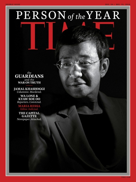 Ressa was named a Time Magazine "Person of the Year" in 2018 for her journalism. ─ AFP