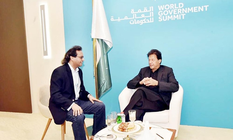 Prime Minister Imran Khan during an exclusive interview with the Saudi Gazette. ─ Photo courtesy Saudi Gazette