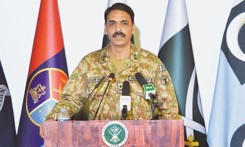 Maj Gen Asif Ghafoor calls on India "to unfollow enmity with Pakistan". — ISPR/File