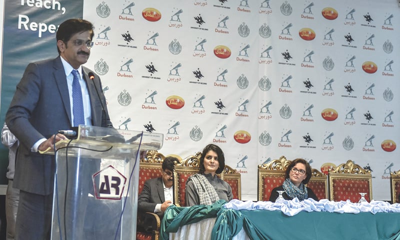 CHIEF Minister Syed Murad Ali Shah speaks at the event.—White Star