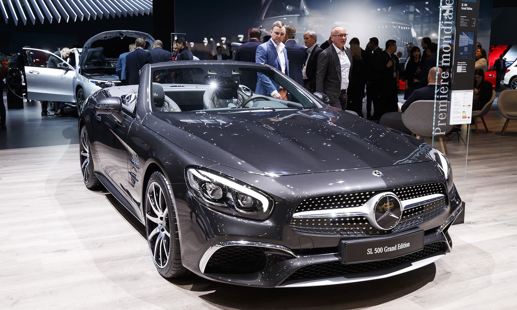The new Mercedes-Benz 'SL 500 Grand Edition' is presented during the press day at the 89th Geneva International Motor Show. &mdash; AP