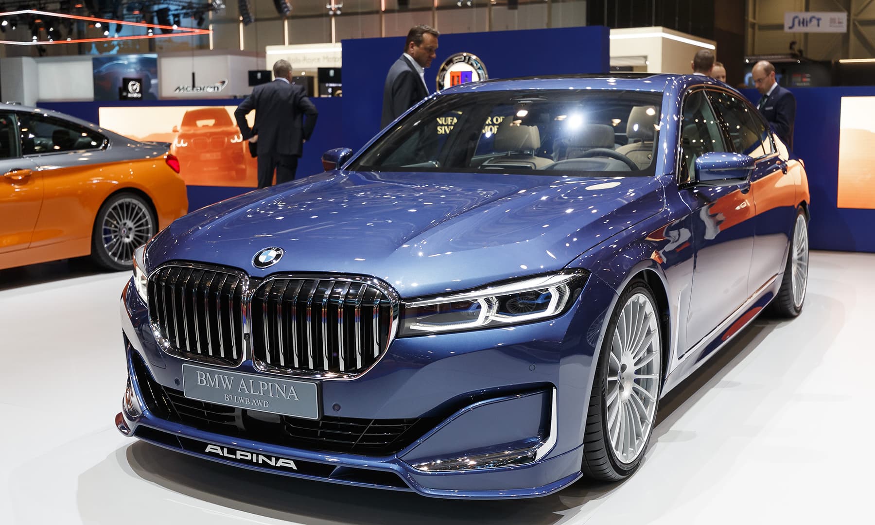 The BMW Alpina B7 is presented during the press day at the Geneva motor show. &mdash; AP
