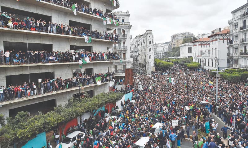 Algiers: Algerian protesters demonstrate against their ailing president&rsquo;s bid for a fifth term in power on Friday.&mdash;AFP