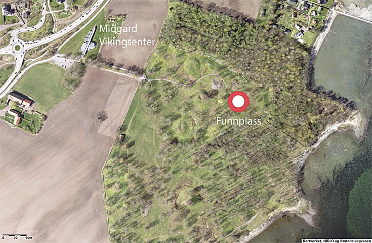 The place where a ship’s grave has been discovered in Vestfold, eastern Norway.—AFP