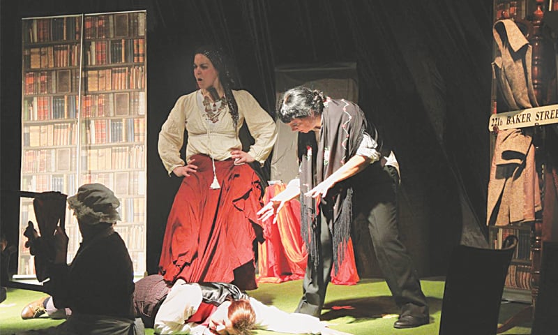 A scene from A Scandal in Bohemia. A scene from A Scandal in Bohemia.