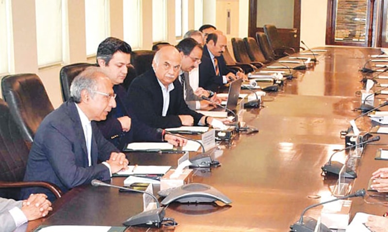 [ISLAMABAD: Finance Adviser Dr Abdul Hafeez Shaikh chairing a meeting to review the Asset Declaration Scheme on Tuesday.