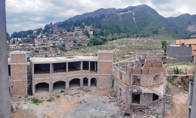 A view of the under-construction Swat jail. &mdash; Dawn