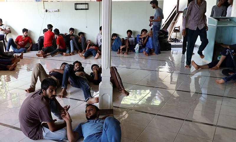 Pakistan refugees rest inside a mosque in Negombo, Sri Lanka on April 25, 2019. — Reuters/Athit Perawongmetha