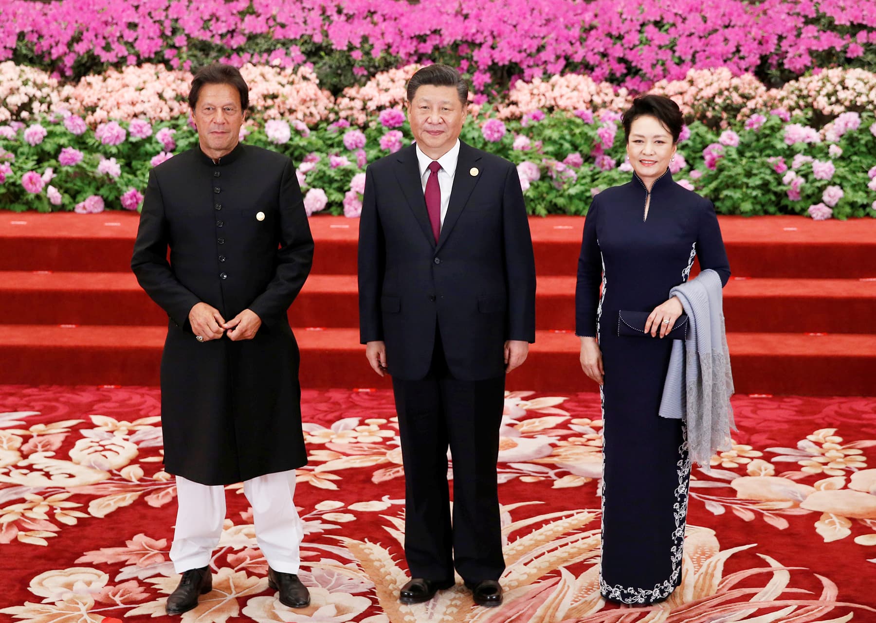 Prime Minister Imran Khan arrives to attend a welcome banquet for the Belt and Road Forum hosted by Chinese President Xi Jinping and his wife Peng Liyuan at the Great Hall of the People in Beijing. — Reuters