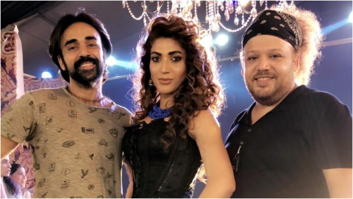 Wahab Shah with Sana Fakhar and costume designer Hunny Haroon