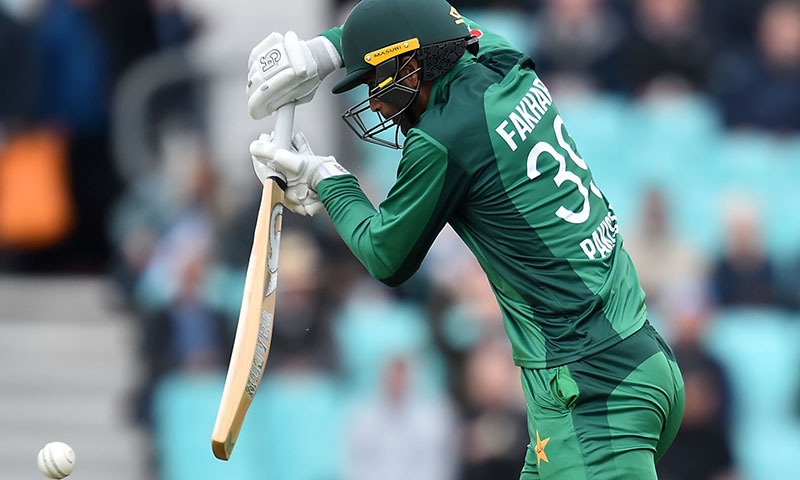 Fakhar Zaman bats during the first One Day International (ODI) cricket match between England and Pakistan. &mdash; AFP